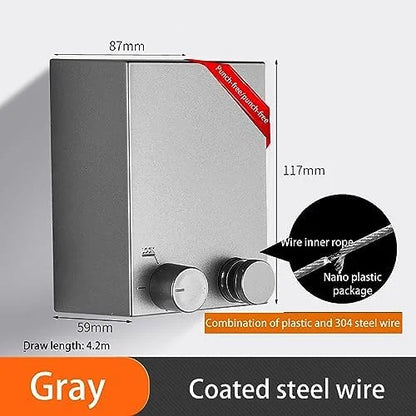 304 Stainless Steel Wall Hanging Retractable Clothesline Hotel